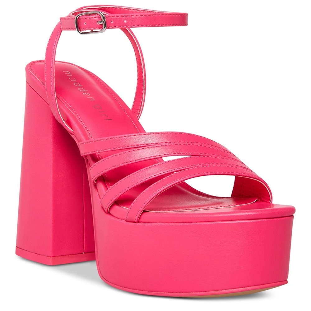 Madden Girl Jadda Chunky Platform Heel Sandals  Fuchsia Size 9